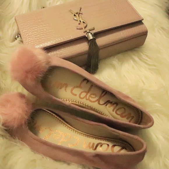 Farina Pompom Suede Ballerina Flats - Picture 5 of 8